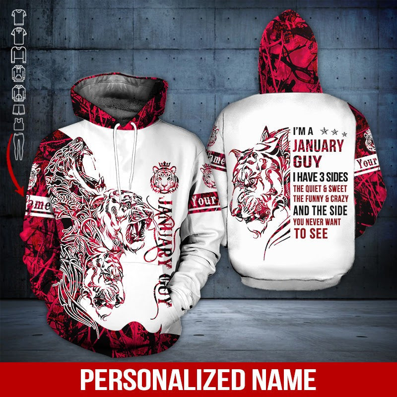 January Guy Tiger Custom Name 3D All Over Print | For Men & Women | Adult | Cn3909