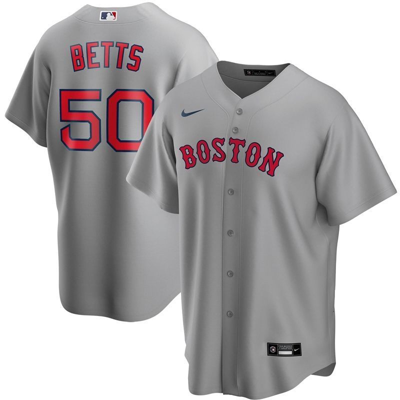 Boston Red Sox Mookie Betts #50 2020 MLB Grey Jersey