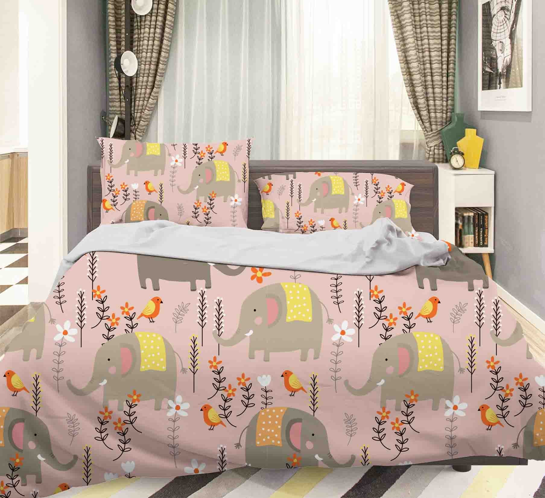 3D Pink Elephant Quilt Cover Set Bedding Set Pillowcases 180