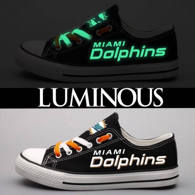 Miami Dolphins Canvas Shoes, Dolphins Sneakers, Tennis Shoes T-DF30HY