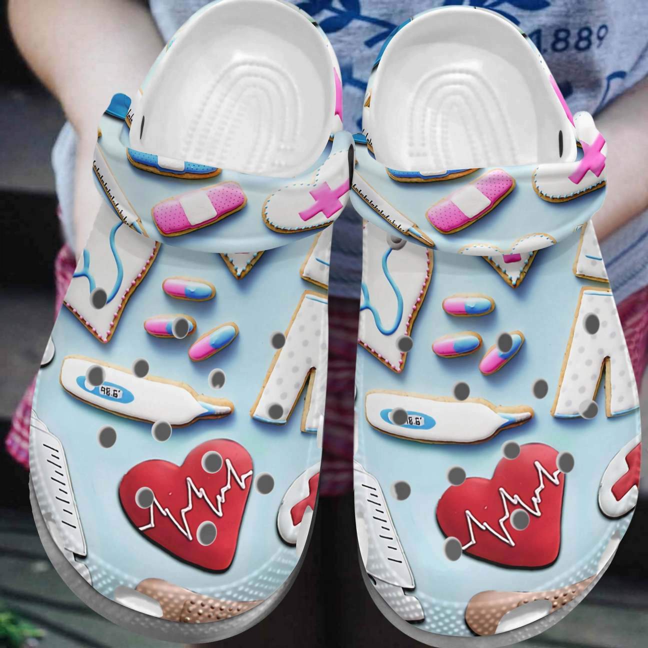 Nurse Personalized Clog, Custom Name, Text, Color, Number Fashion Style For Women, Men, Kid, Print 3D Nurse Icons