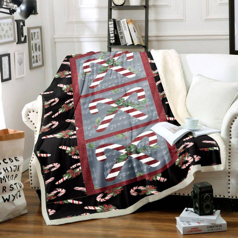 Candy Cane TN2312029TT Sherpa Fleece Blanket