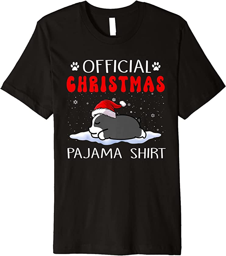 Boston Terrier Dog Official Christmas Pajama Puppy Xmas Premium T-Shirt