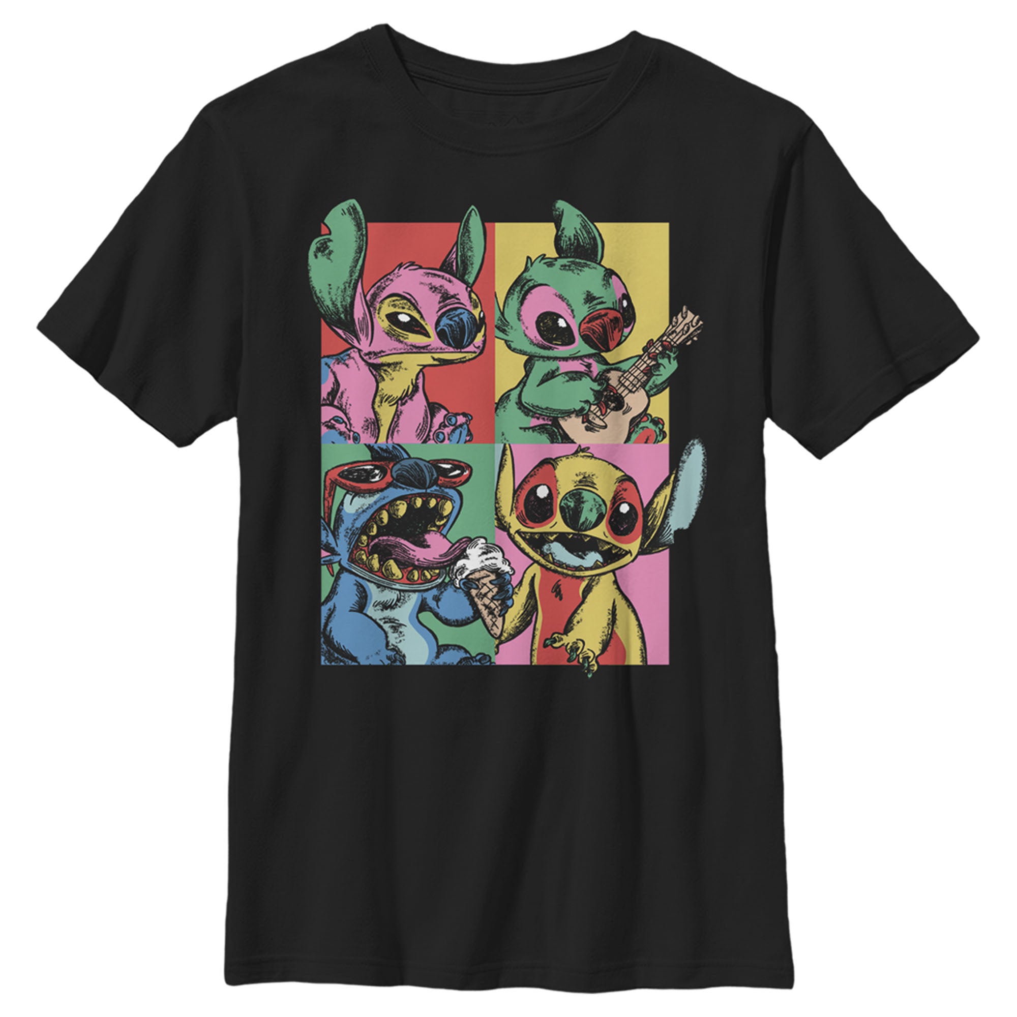 Boy’S Lilo & Stitch Retro Panel T-Shirt