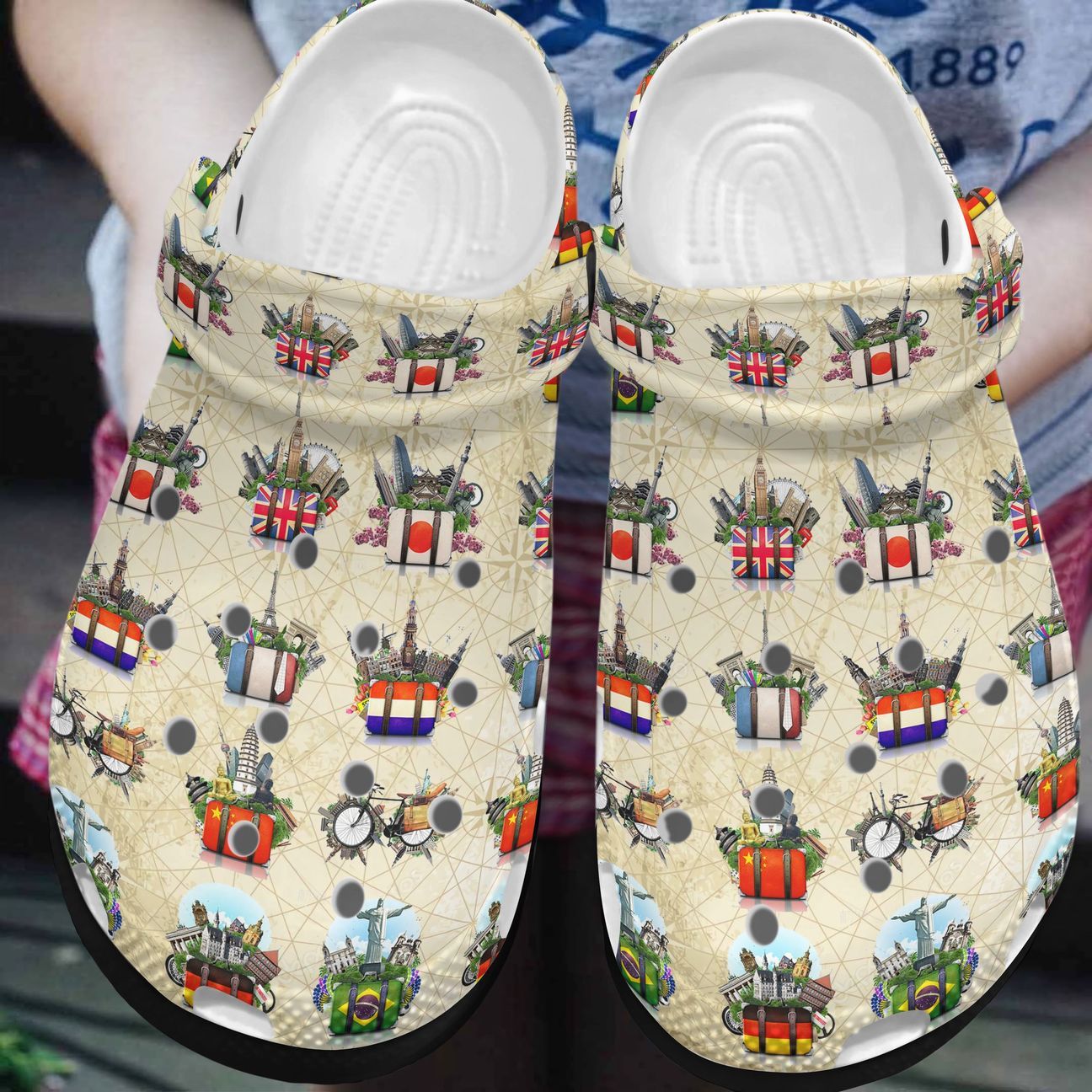 Travel Personalized Clog, Custom Name, Text, Color, Number Fashion Style For Women, Men, Kid, Print 3D Pattern