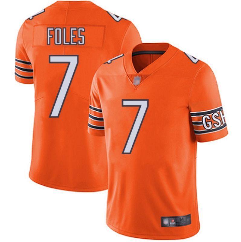 Chicago Bears Nick Foles #7 NFL 2020 Orange Jersey Jersey