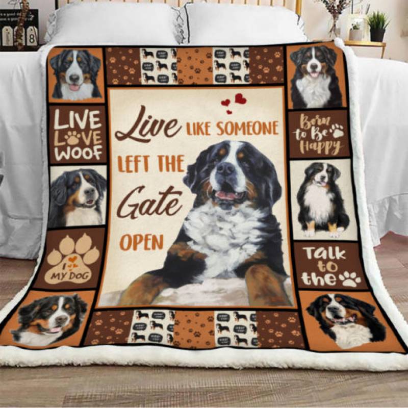 Bernese Mountain Dog Sherpa Blanket JR1001 95O35