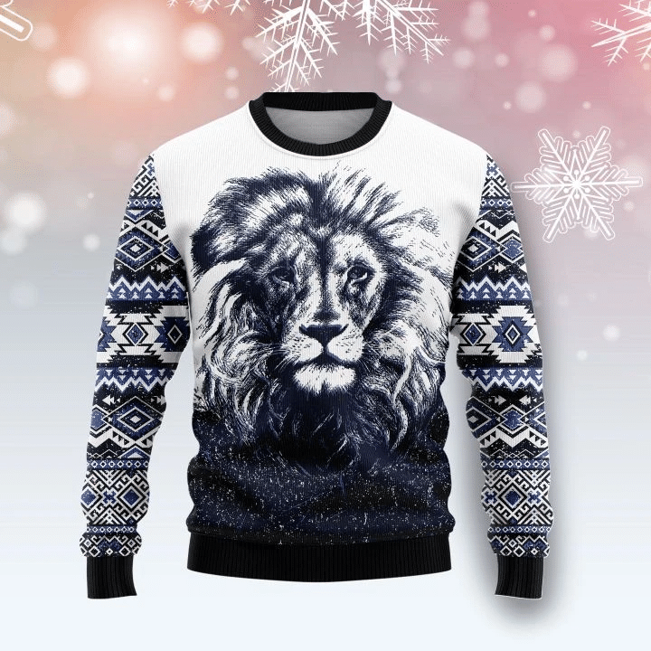 Awesome Lion Ugly Christmas Sweater | For Men & Women | Adult | Us1615