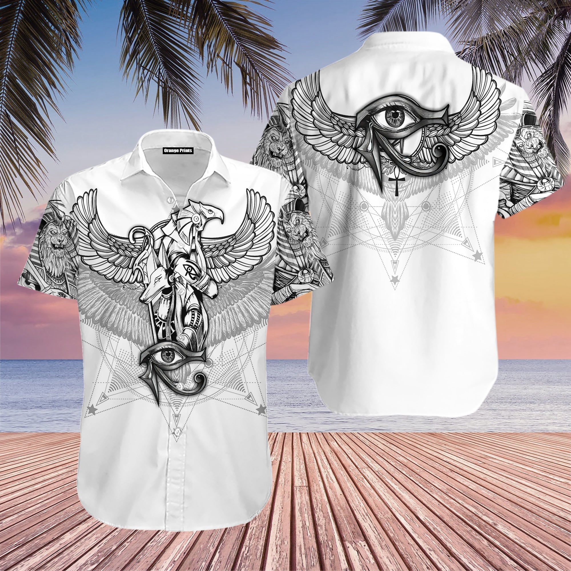 Egyptian Gods Ancient Tattoo Hawaii Shirt For Men Women Ha95514