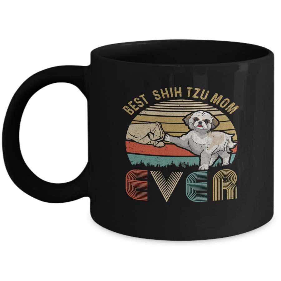 Vintage Best Shih Tzu Mom Ever Bump Fit Funny Mom Gifts Mug