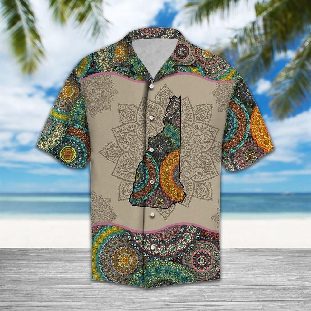 Awesome New Hampshire Mandala Aloha Hawaiian Shirt Colorful Short Sleeve Summer Beach Casual Shirt For Men And Women