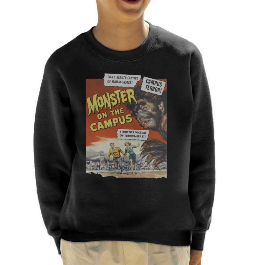 Monster On The Campus Movie Poster Kid’s Sweatshirt