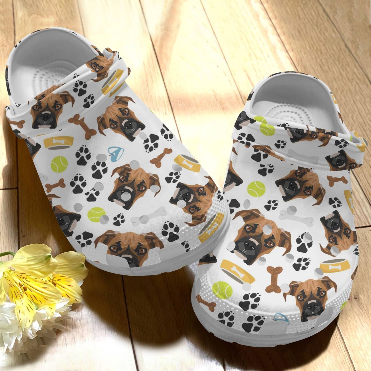 Dog Personalize Clog, Custom Name, Text, Fashion Style For Women, Men, Kid, Print 3D Boxer V2