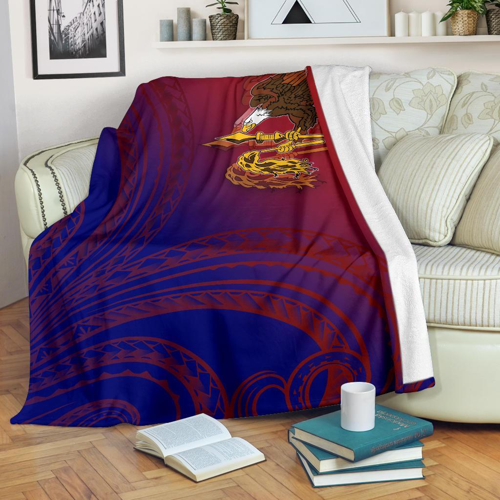 American Samoa Polynesian Premium Blanket – Bald Eagle (Blue – Red)