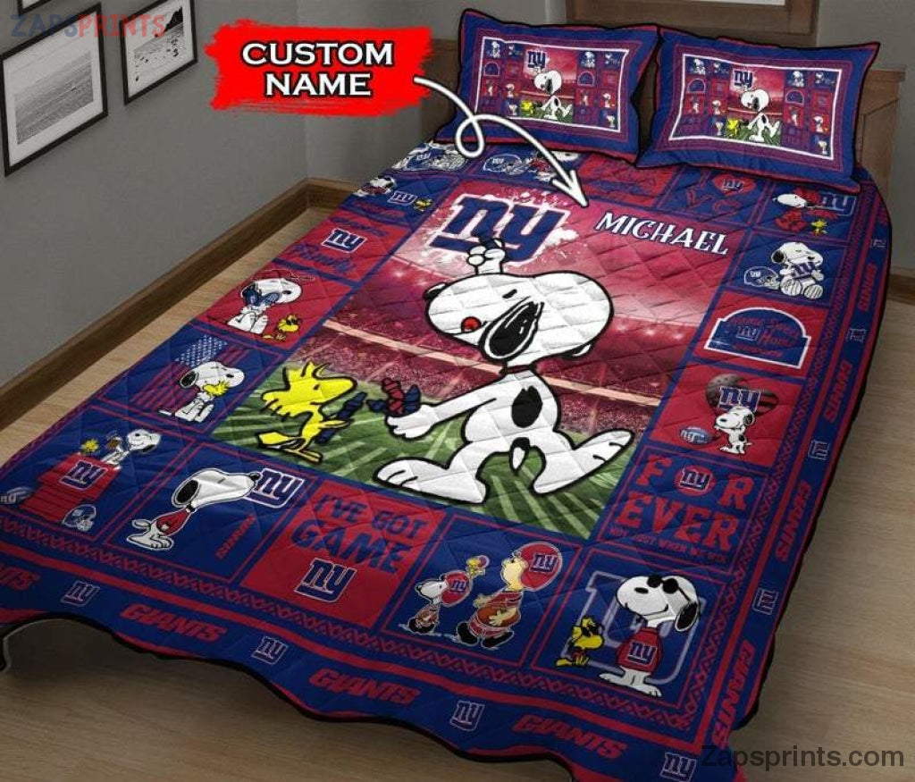 Custom Name New York Giants Quilt Bed Set