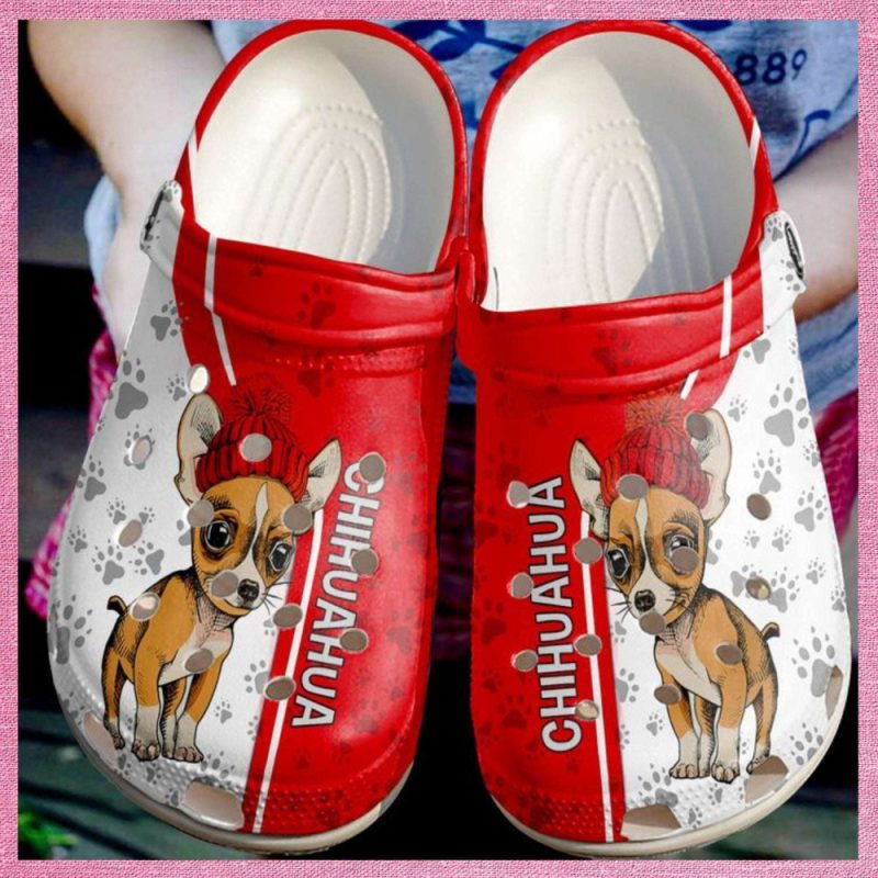 Animals Dog Christmas Chihuahua Love Red Rubber clog Shoes Comfy Footwear