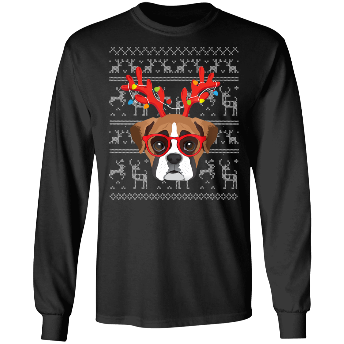 Antlers Light Boxer Christmas Ugly Sweater Style Gm Sweatshirt & Hoodie