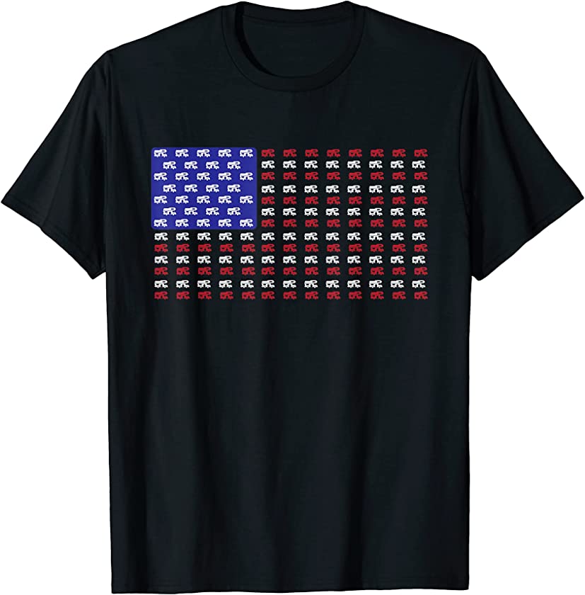 Vintage RV American Flag | USA Motorhome Owner Gift T-Shirt