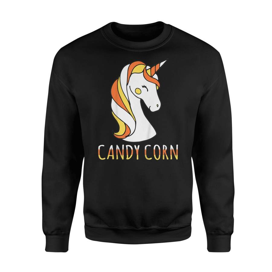 Candy Corn Unicorn Halloween – Premium Fleece Sweatshirt