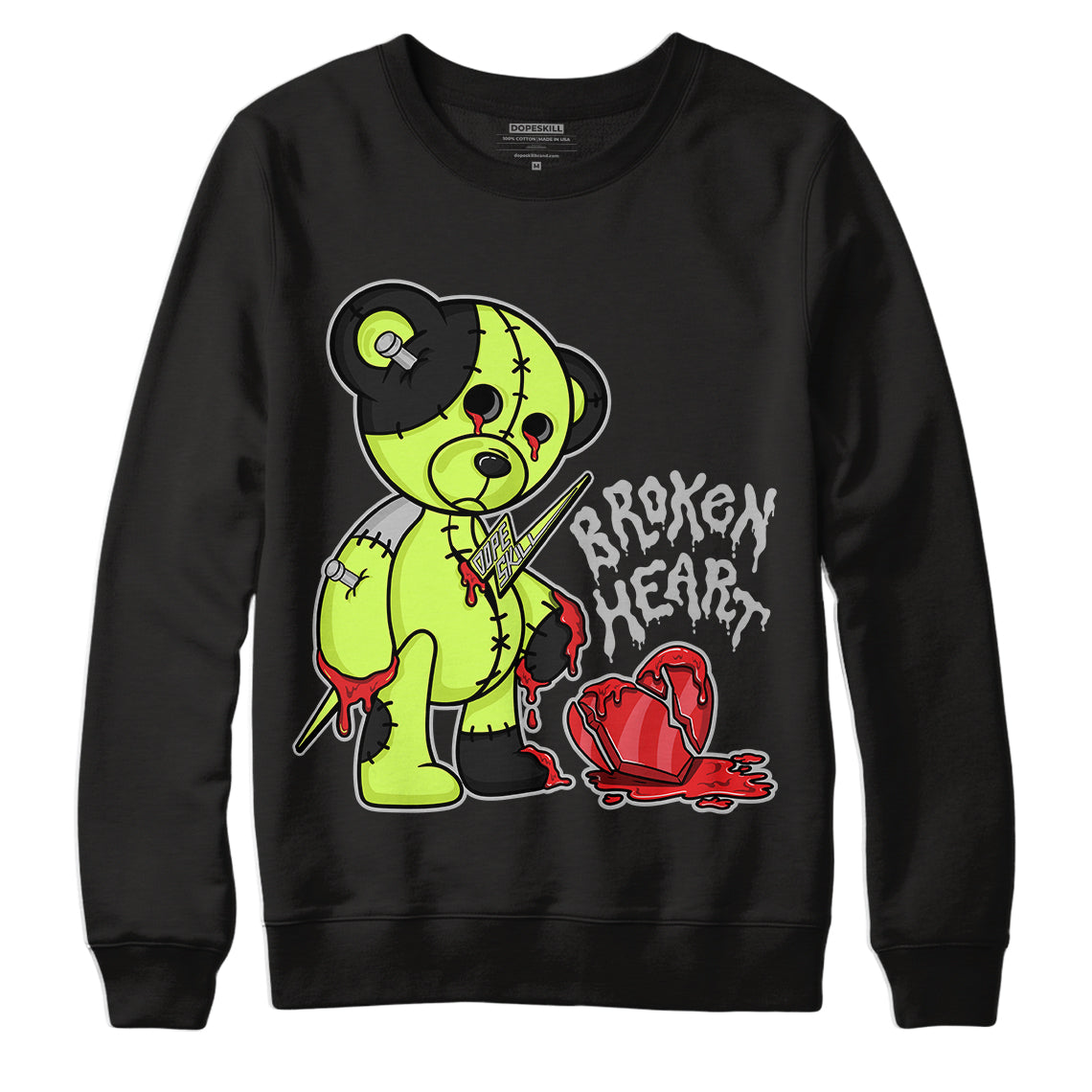 Broken Heart Crewneck Sweatshirt Match Yz Boost 700 Mnvn Phosphor