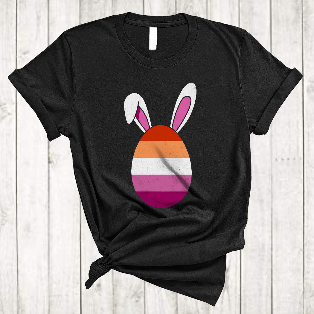 Lesbian Flag Bunny Easter Egg Cool Easter Day Lgbtq Lgbt Pride Bunny Egg Hunt Lover Gifts T-Shirt