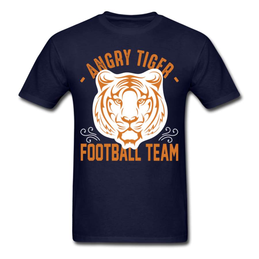 Angry Tiger Football Team Men Black White Regular Shirt S-6XL