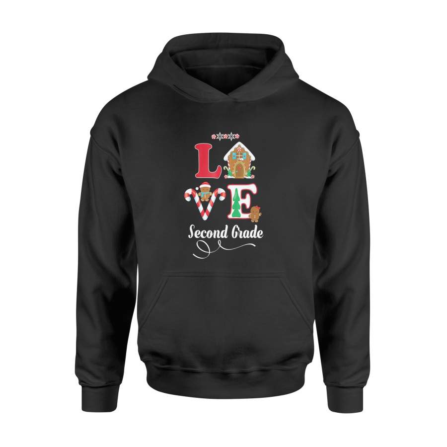 2nd Grade Christmas Love Teacher Student Holiday Gift TShirt – Standard Hoodie