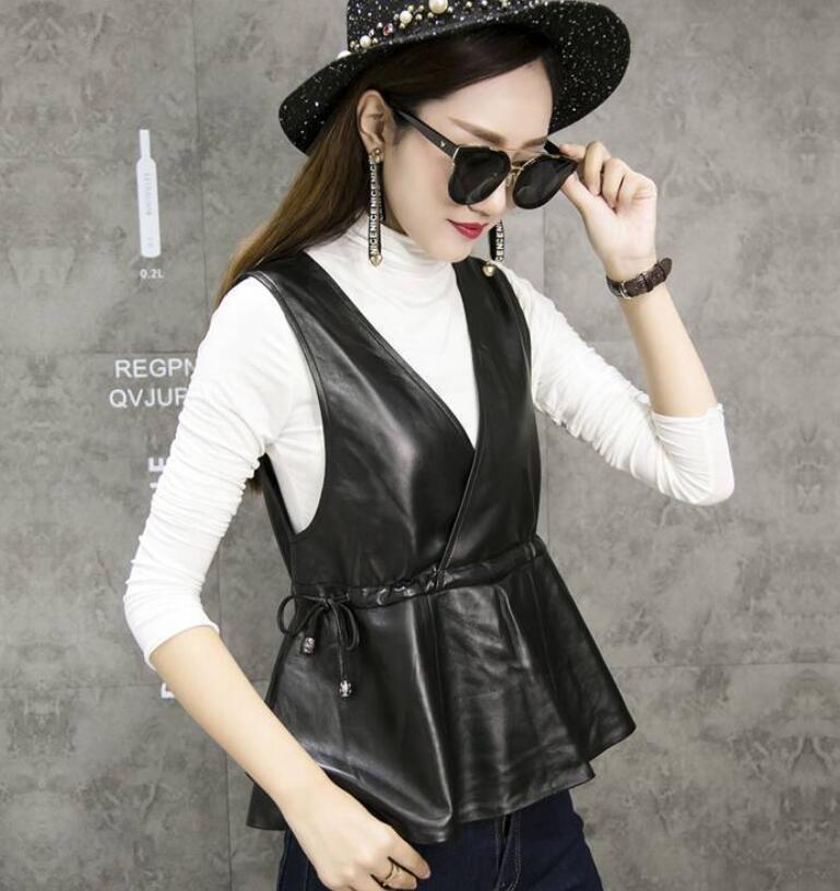 Woman Motorcycle Faux Leather Vest Autumn Winter Female O-neck Sleeveless Jacket Waistcoat Ladies Slim Leather Vests Coat A174 alx