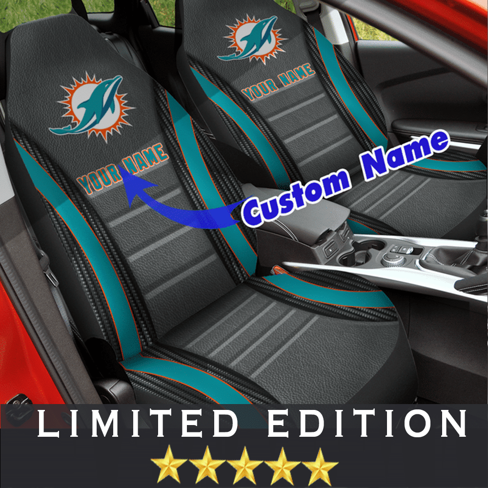 Dolphins Custom Car Seat Covers (Set Of 2)