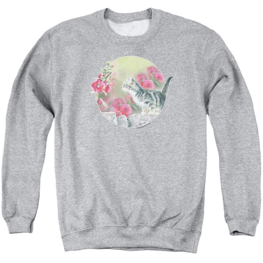 Wild Wings Kitten Flowers Men’s Crewneck Sweatshirt