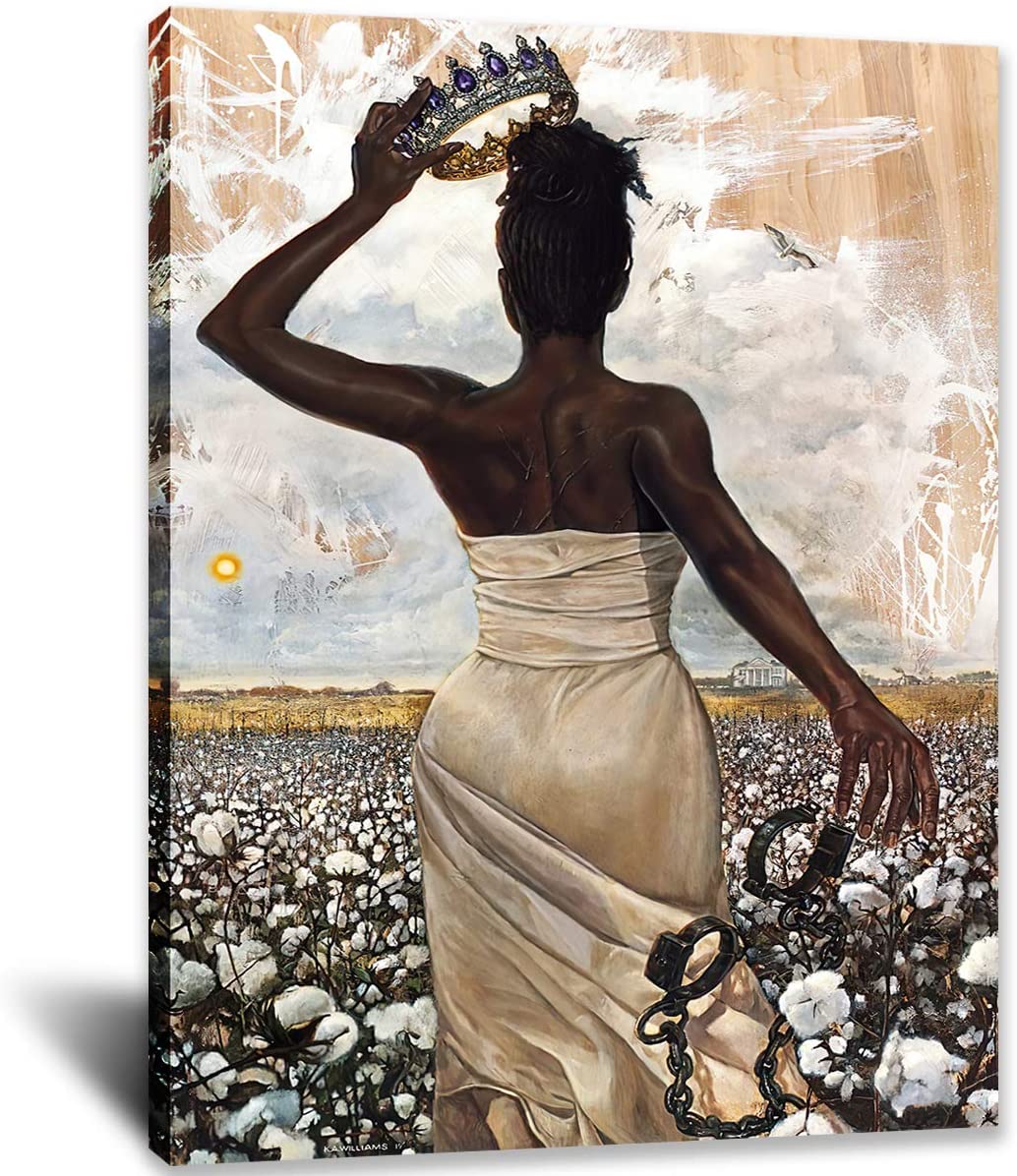 Regain Freedom African American Portrait Wall Art Prints Queen Canvas Poster Artwork Black Women Art Oil Painting Positive Inspirational Wall Decor