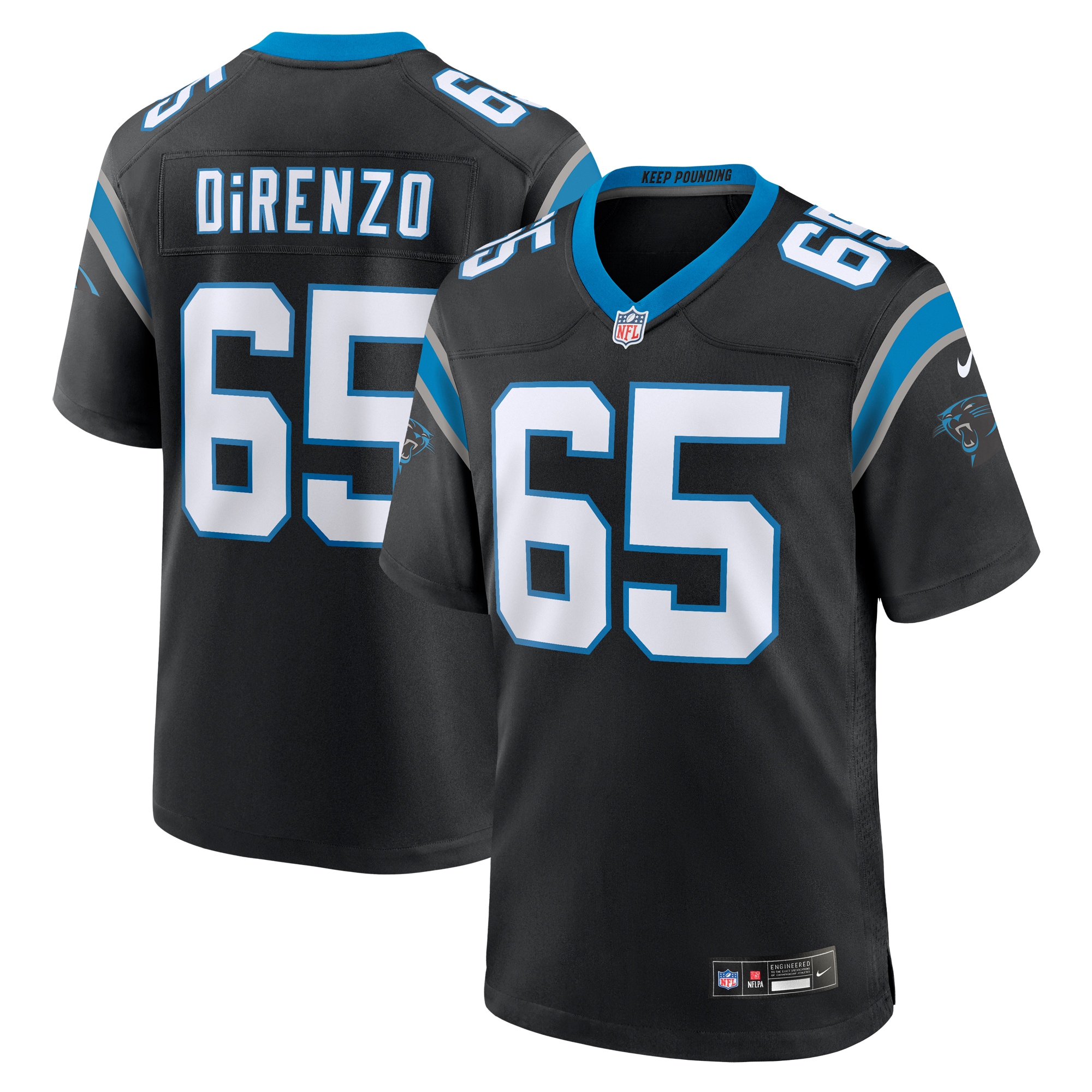 J.D. DiRenzo Carolina Panthers Game Jersey – Black