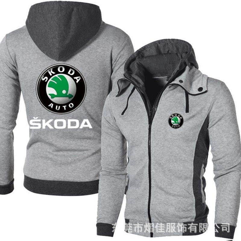 2022 New Spring Autumn Men’s Moto SKODA Logo Hoodies Outdoor Casual Male Jackets Warm High Quality Harajuku Sweatshirts alx