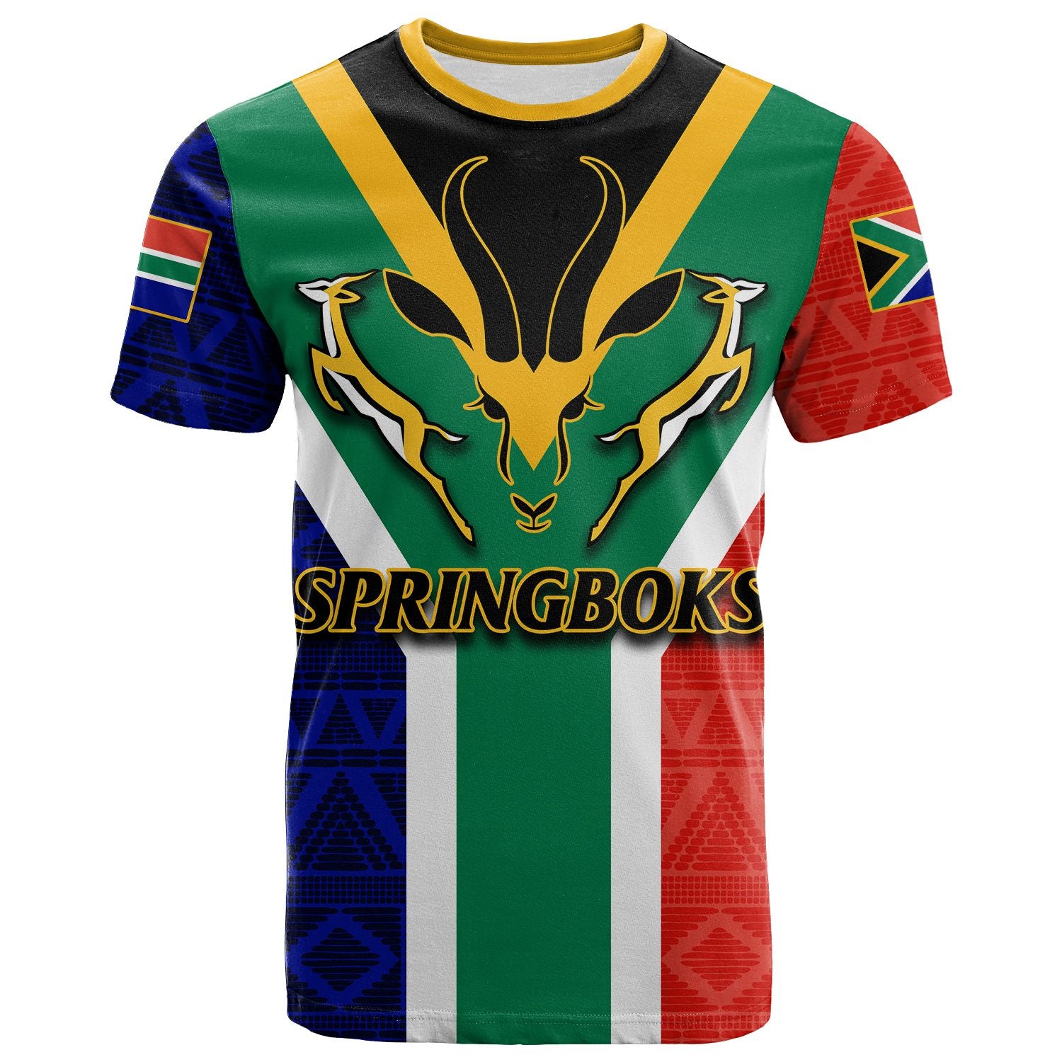 South Africa Springboks Mix African Patterns T Shirt – Lt20