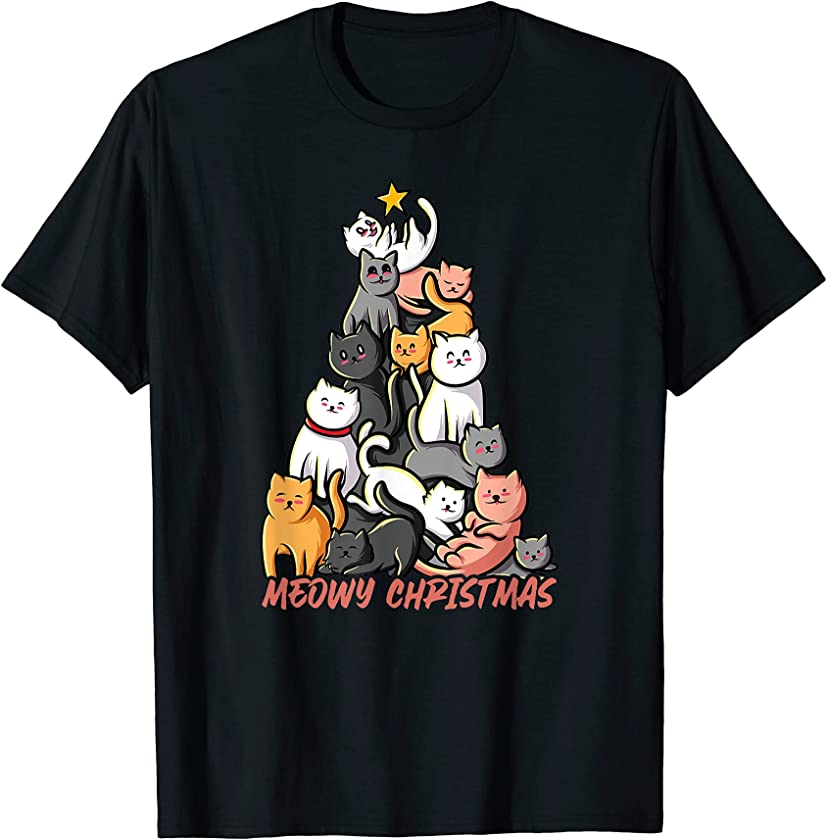 Cats Kitten Cat Tree Christmas Christmas Tree T-Shirt