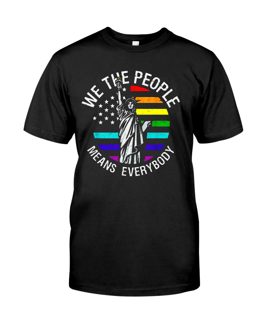 We The People Means Everyone Vintage LGBT Gay Pride Flag T-Shirt