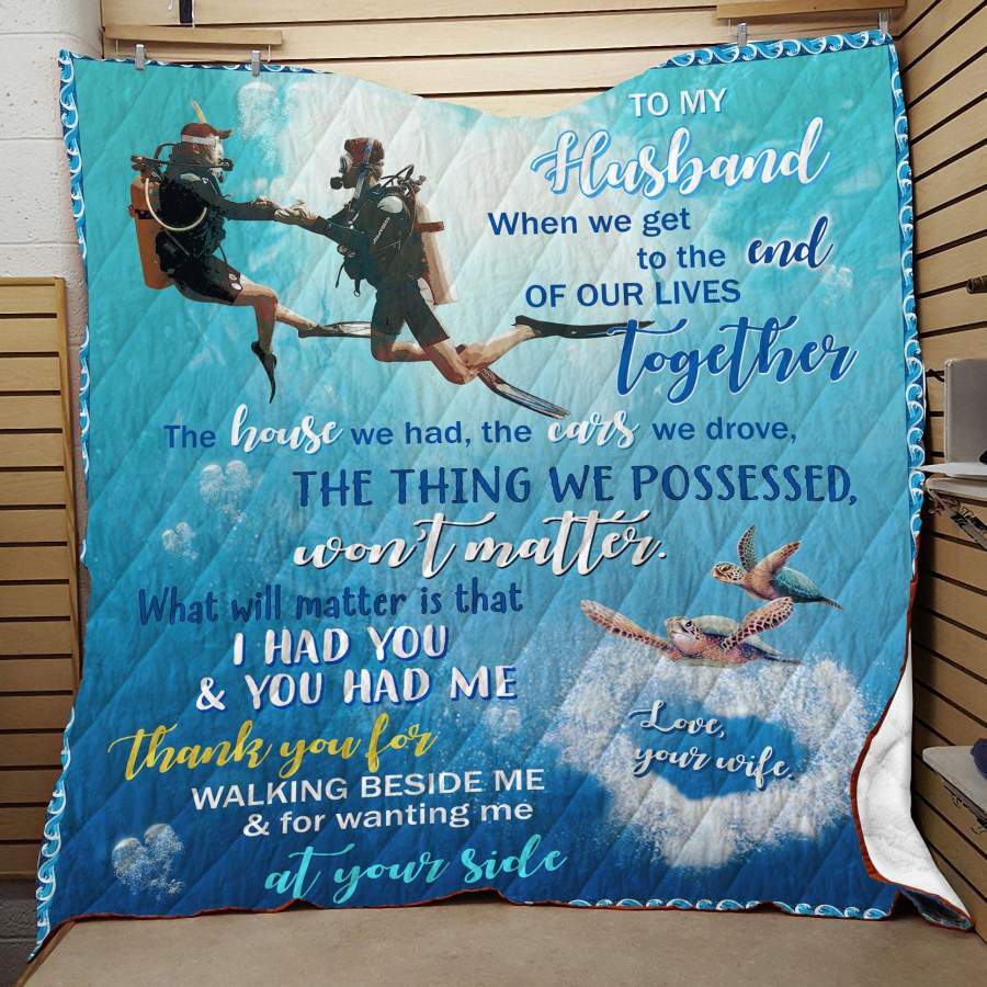 Wozoro Quilt Blanket Scuba Diving Wife To Husband Twin Queen King Size