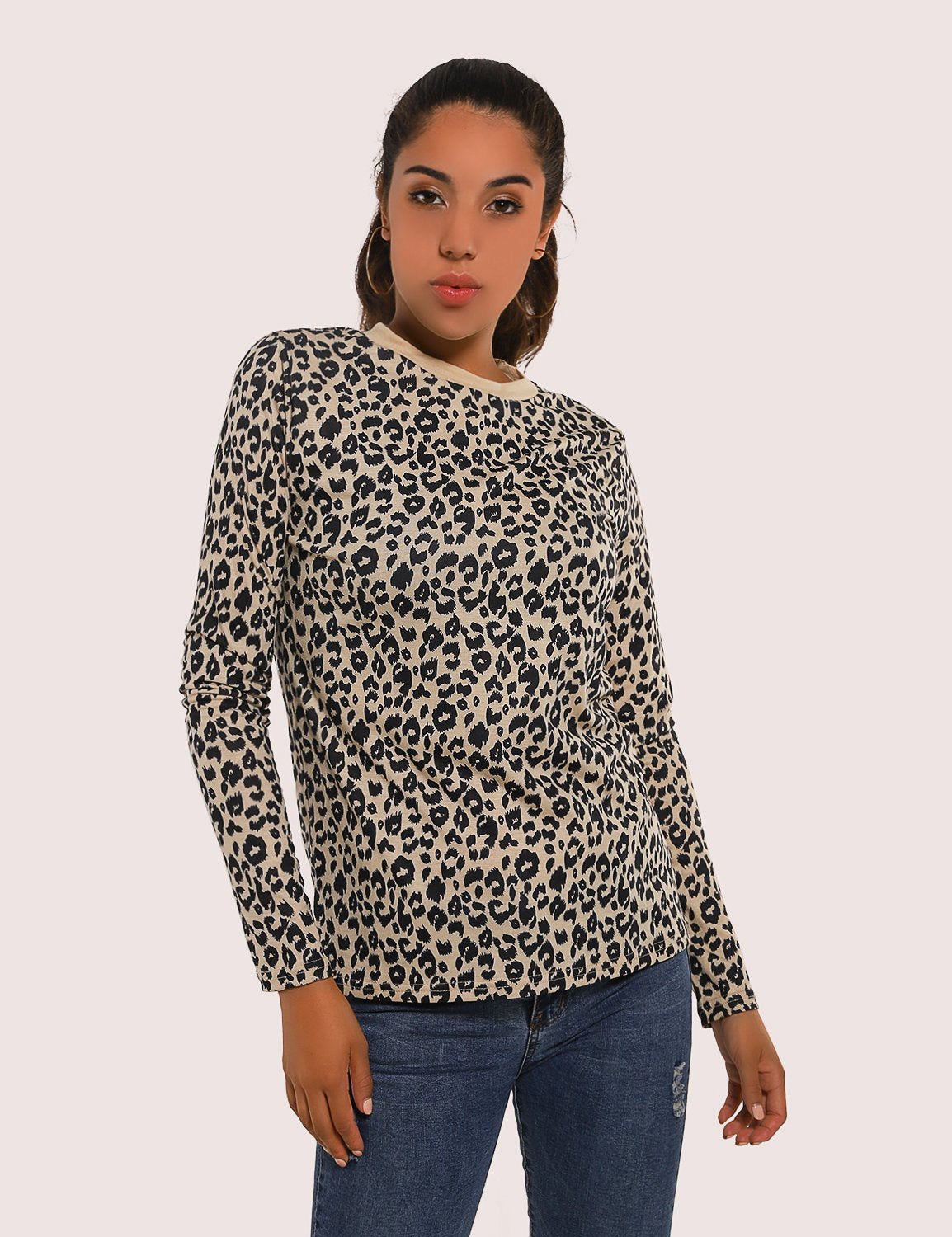 Wild Calling Long Sleeves Leopard T-Shirt