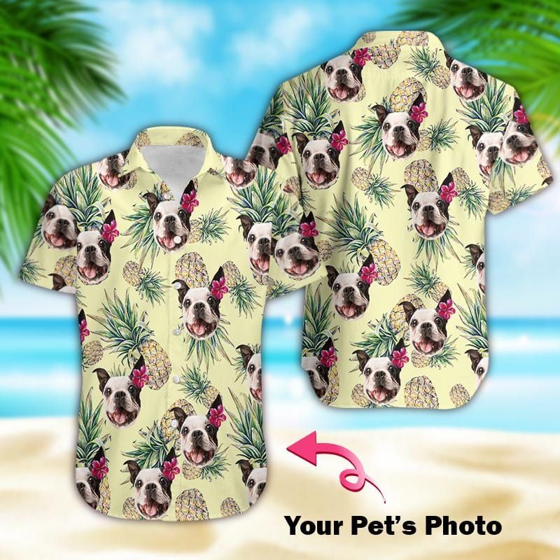 Felacia Personalized Dog Face Pinapple With Your Photo Hawaiian Ha108205