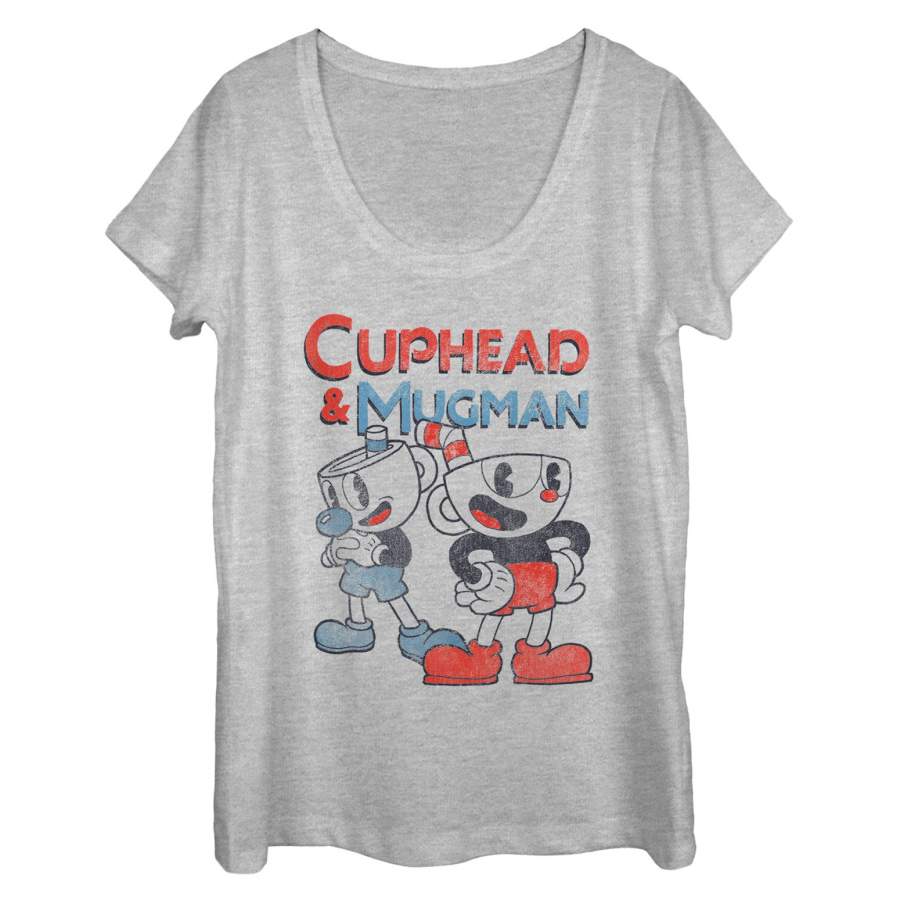 Cuphead Women’s Best Friend Mugman Scoop Neck