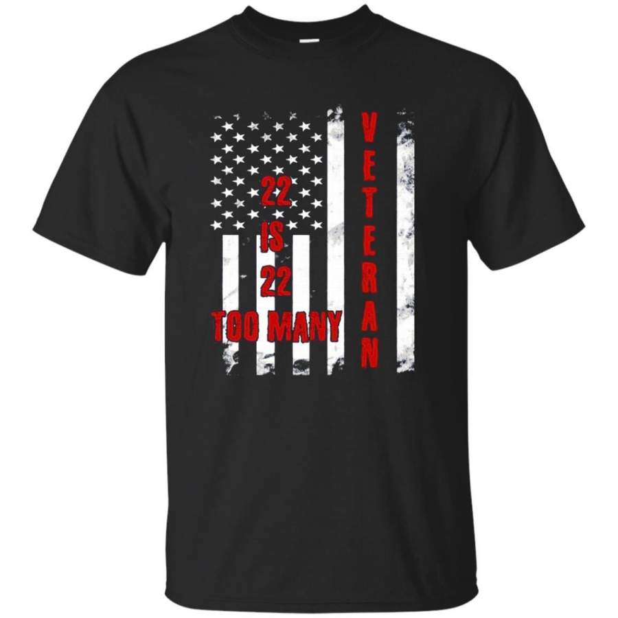 AGR Distressed Veteran Flag 22 Too Many T Shirt