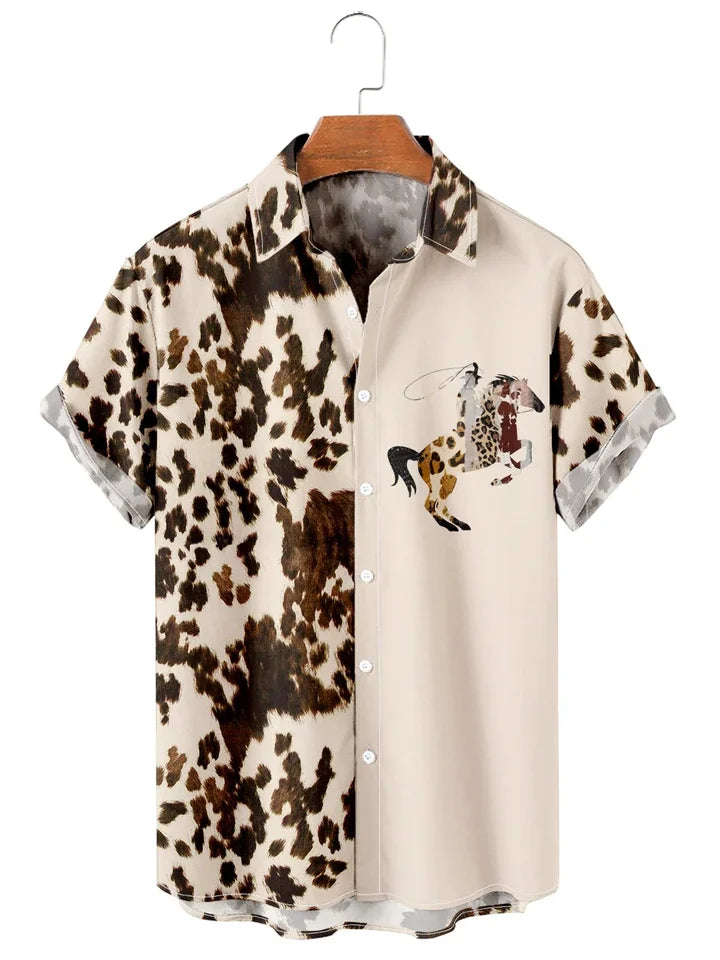 Retro Knight Casual Leopard Patchwork Hawaii Shirt For Hawaii Shirts Near Me Ha14546