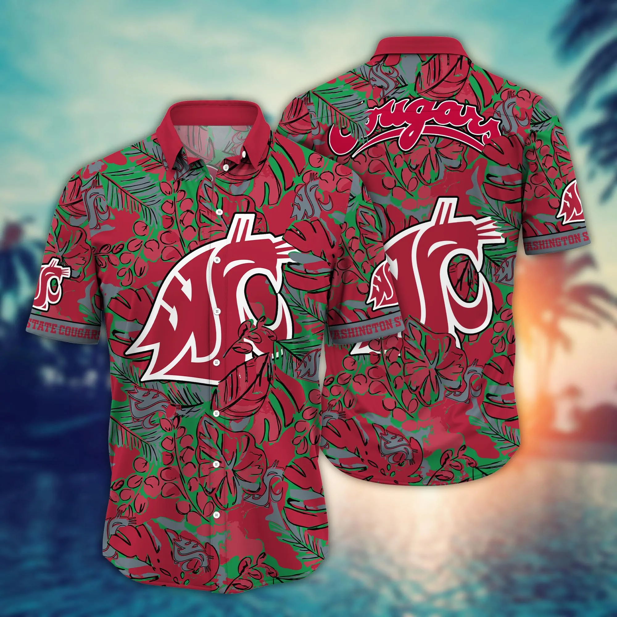 Washington State Cougars NCCA Hawaiian Shirt Water Sports Aloha Shirt