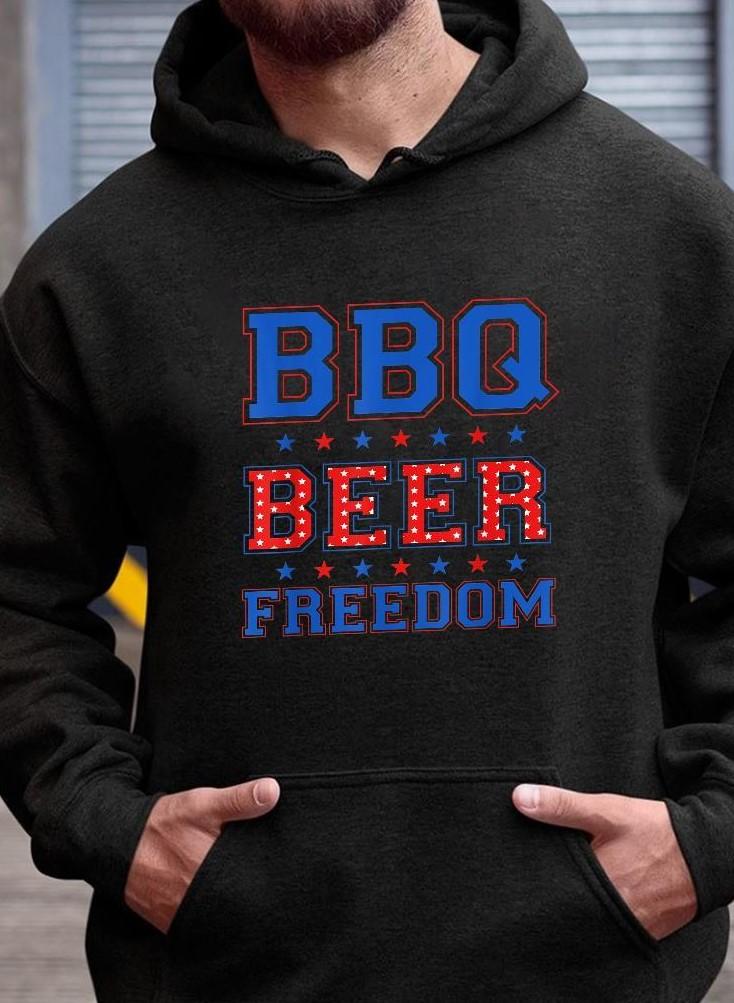 BBQ Beer Freedom USA American Star Gift For Men Women Standard/Premium T-Shirt Hoodie