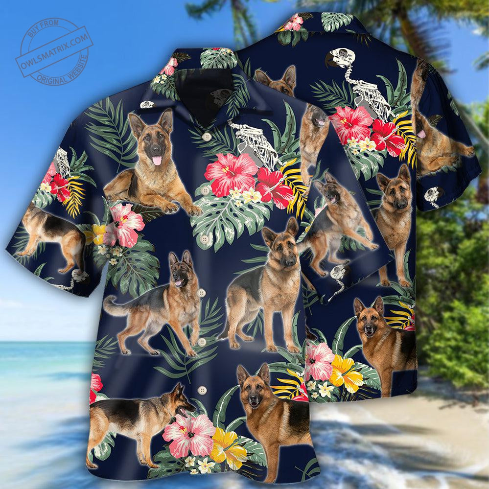 German Shepherd Tropical Floral Dog Lover Hawaii Shirt Ha107230