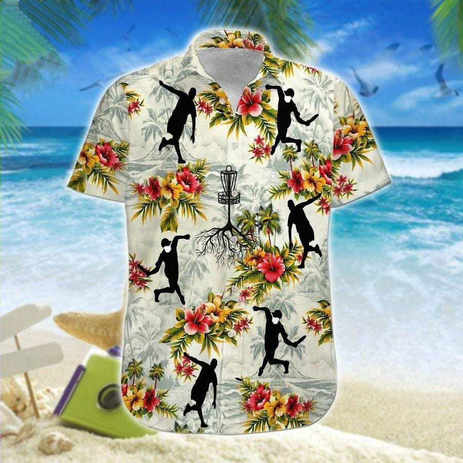 Hawaii Aloha Shirts Disc Golf Player Flowers Ha25895