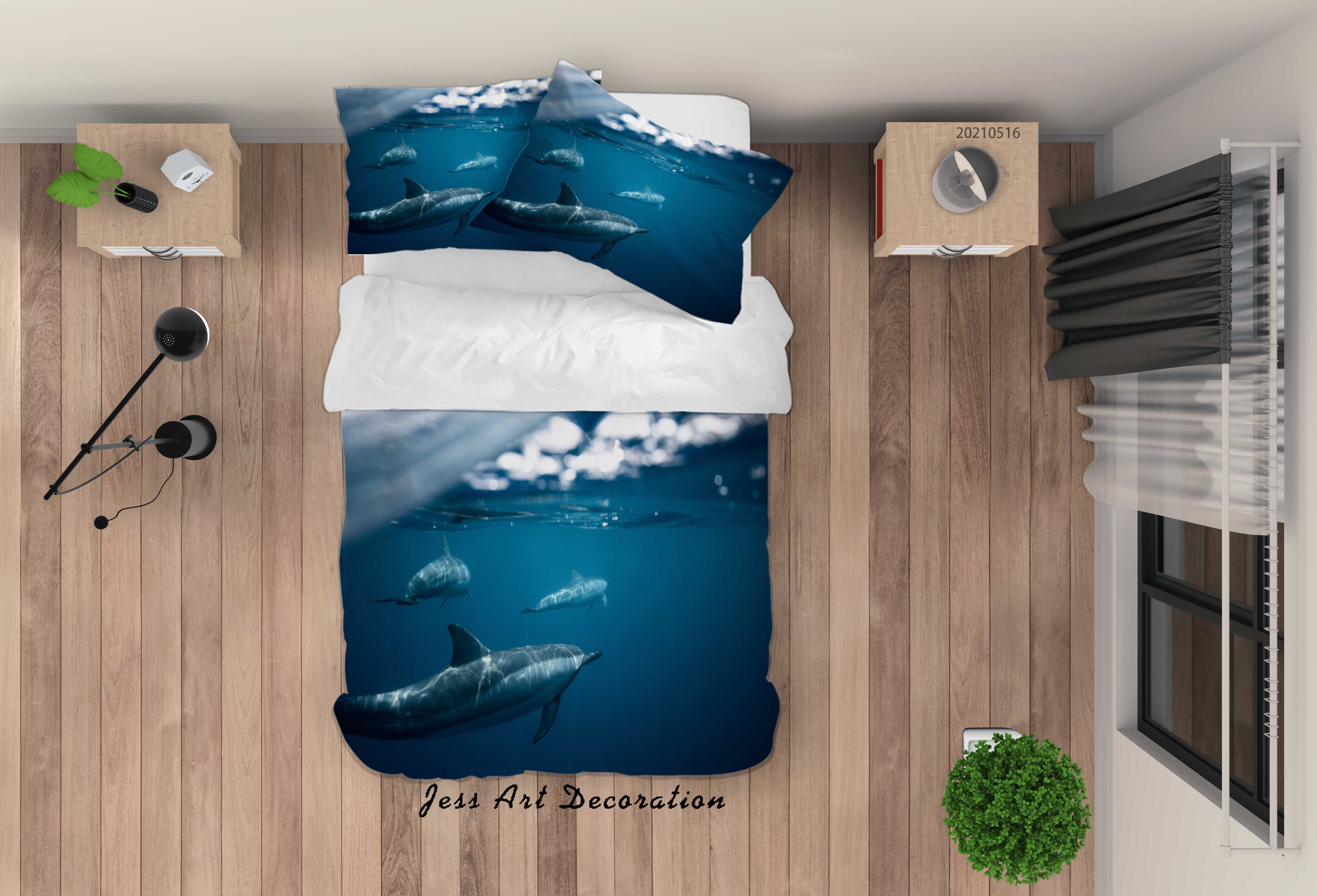 3D Sea Whale Animal Quilt Cover Set Bedding Set Duvet Cover Pillowcases 199