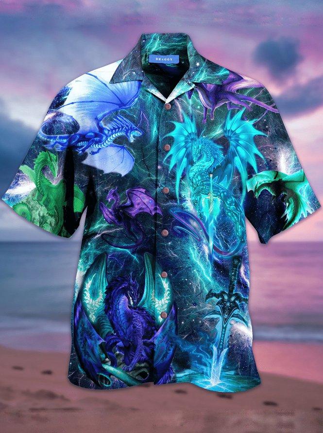 Fantasy Blue Dragon Hawaii Shirt Unisex Full Size Adult Colorful Ha41476