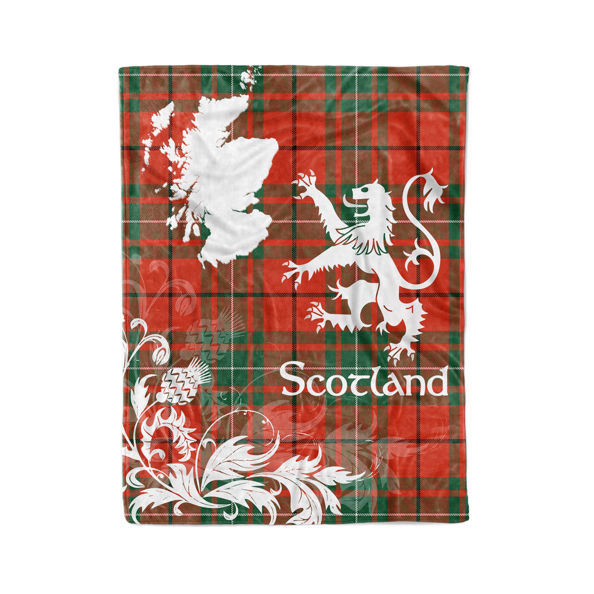 Tartan Plaid Fleece Blanket Tartan Blanket Thistle And Lion Scottish Clan Macaulay Ancient Plaid Blanket