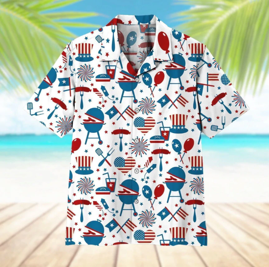 4Th July Party Memorial Day Hawaiian Shirt- For Men And Women